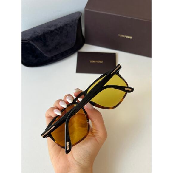 NEW Tom Ford Pierre FT1000 Aviator Sunglasses Black Havana - Picture 4 of 9